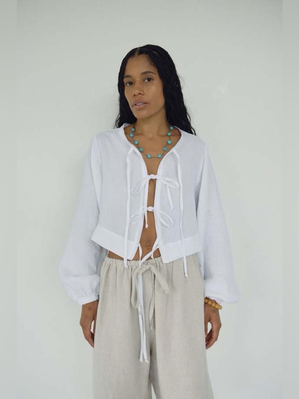 Boheme linen tie top